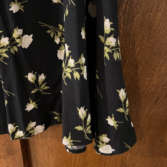Reformation Bea Skirt - Size 12 - Black Floral Midi - Picture 6 of 10